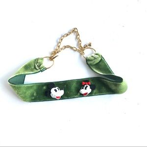 Vintage Disney Choker - Green W/ Mickey & Minnie